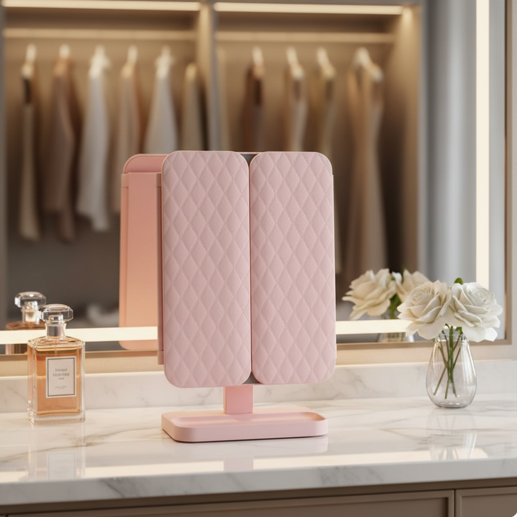 Elvyn Pink Lume™ Tri-Fold LED Vanity Mirror