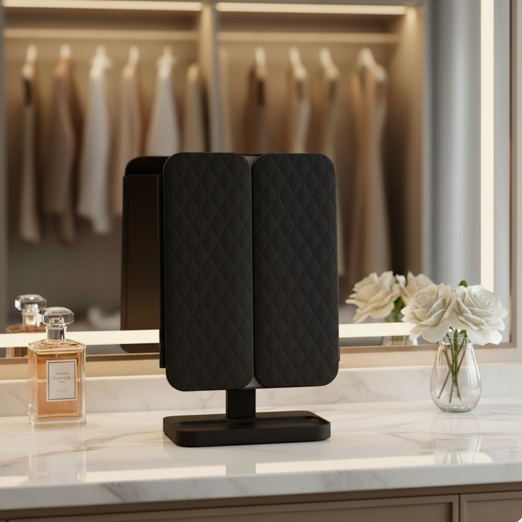 Elvyn Black Lume™ Tri-Fold LED Vanity Mirror